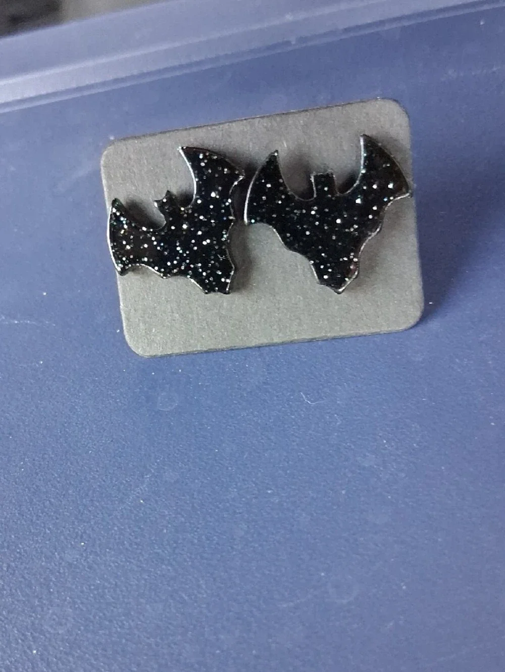 $8 Each Or Bundle 5/$20 Sparkling Black Bat Stud Earrings